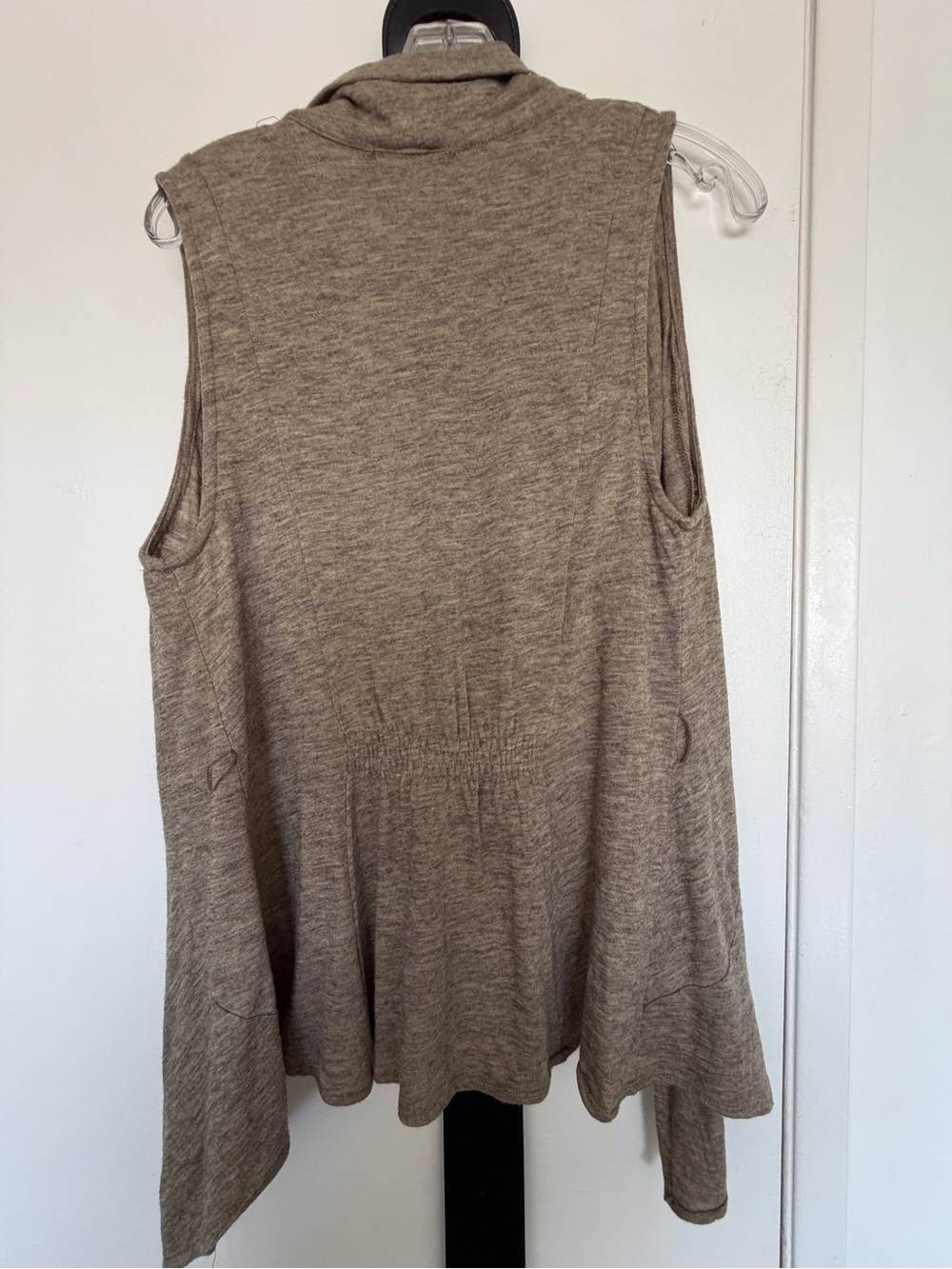 River Island Sleeveless Taupe Draped Knit Vest